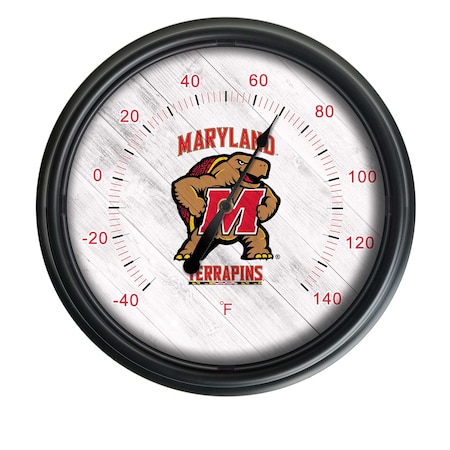 HOLLAND BAR STOOL CO University of Maryland Indoor/Outdoor LED Thermometer ODThrm14BK-08Mrylnd